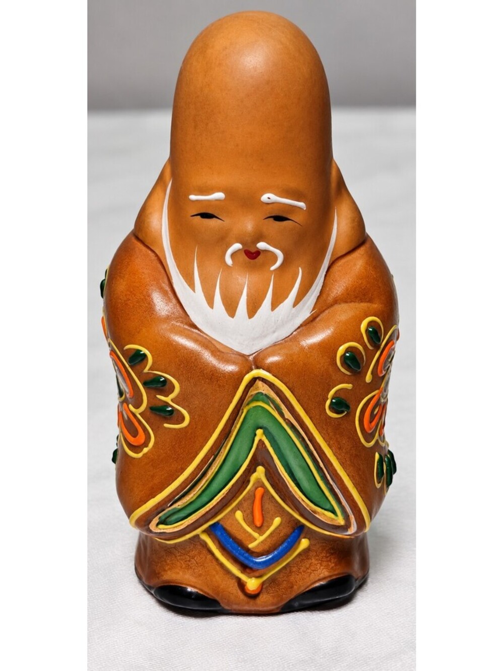 Vintage Kutani Fukurokuju Japanese Porcelain Lucky God Figurine 4" Signed